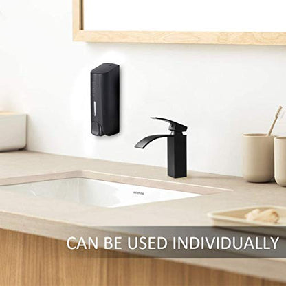 AUMIO Shampoo and Conditioner Dispenser, No Drill Wall Mounted Shower Dispenser, Black, Single Chamber, 350ml - color: Black 1 Chamber