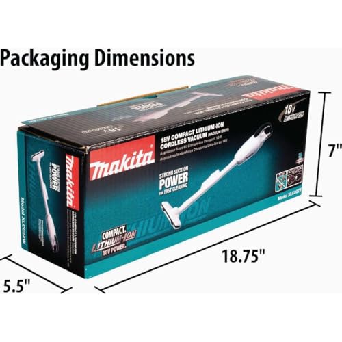 Makita XLC02ZW 18V LXT Lithium-Ion Compact Cordless Vacuum, Tool Only, White - style: Bare Tool