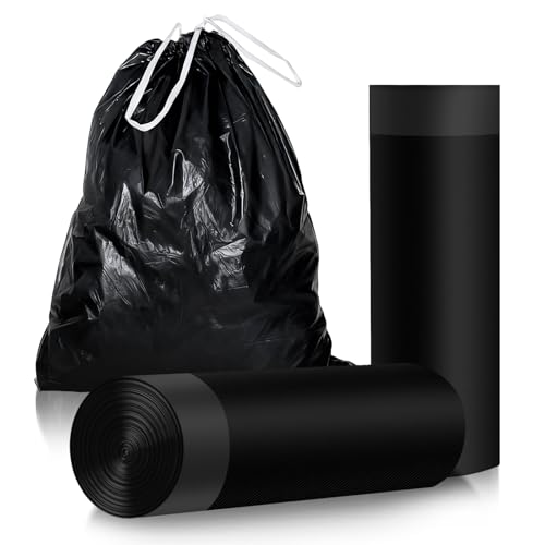 30 Gallon Drawstring Trash Bags, 30 Count Heavy Duty Garbage Bags, Extra Thick, Tear & Leak Resistant, for Kitchen, Office, Home, Hospital, Large Bins (Black) - color: 30 Gallon-Black