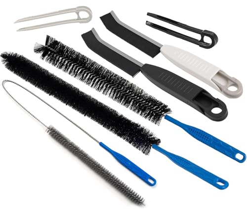 Dryer Lint Trap Cleaning Brush Set, Dryer Vent Cleaner Kit with Refrigerator Condenser Coil Brush, 2 Gap Brushes and 2 Pliers for Home
