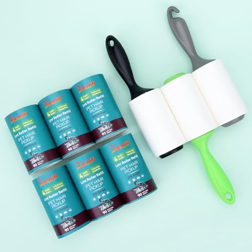 4 inch Lint Roller Refills Only for Scotch-Brite Pet Hair Pickup Extra Sticky Lint Roller 90 Sheets per Refill 6 Pack 540 Easy-Tear Adhesive Sheets Total (Inside Dia. 1 3/4 inch) - size: 4 inch (1.75'' ID)