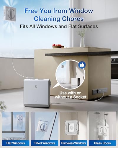 ECOVACS WINBOT W2 PRO Omni Portable Window Cleaning Robot with Multi-Functional Station, Charging While Working, Intelligent Cleaning with Triple Nozzle Water Sprayer, 12-Level Protection - color: White1