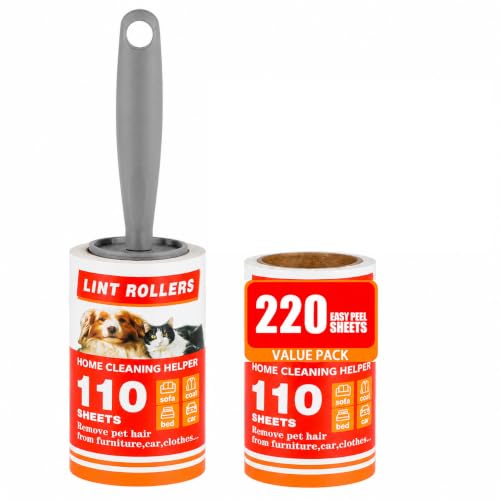 Lint Roller, Lint Rollers for Pet Hair Extra Sticky,Pet Hair Remover for Laundry, Lint Rollers for Pet Hair on Clothes, Furniture & Car - Dog & Cat Hair Removal Tool