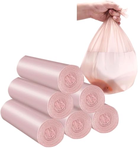 3-4 Gallon Bathroom Trash Bags 120 Count Pink Small Trash Garbage Bags, Strong Thin Material Disposable Trash Bags for Office, Home Waste Bin (Pink, 120 Count) - color: Pink