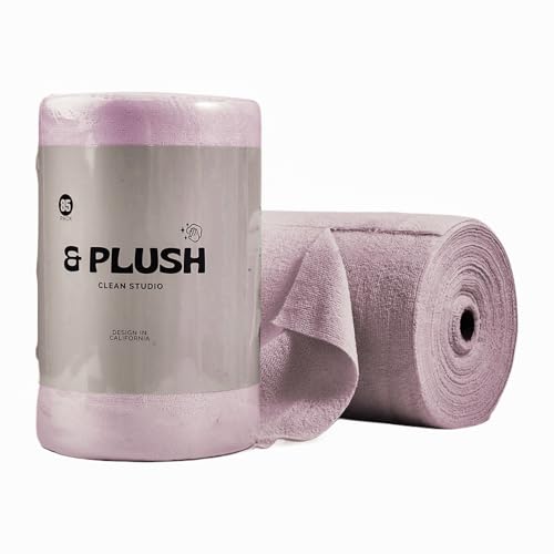 & PLUSH Microfiber Cleaning Cloth Roll - 85 Pack, Tear Away Microfiber Towels, 12" x 12", Reusable, Washable, Streak Free, Ultra Absorbent Dish Rags for Car, Home, Garage or Shop (Dewbury) - color: Dewbury