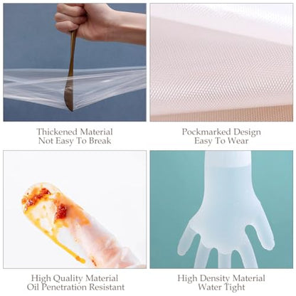 WAYUTO 50pcs Disposable Long Arm Gloves with Elastic Cuff 23.6inch Household Cleaning Thick Kitchen Dish Washing Gloves Food Handling Vegetable Washing