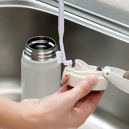 1SET Bottle Cleaning Brushes - 7.5in High Head Brush with Detachable Sponge & Bristle Heads | Hanging Hole Design for Storage