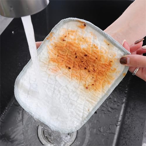 2 Two-Sided Scouring Pads, Safe AntiScratch Scrubber Cloths for Kitchen Utensils, Oven, Stovetop Cookware Scrubber - color: A