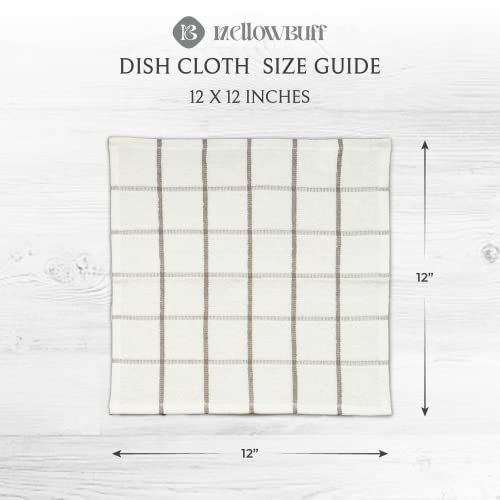 100% Cotton Terry Dish Cloth & Dish Towel, 8 Pack, Super Soft and Absorbent Kitchen Towels, Perfect for Kitchen Cleaning and Dish Washing (Grey (Solid and Checks) 8 Pack) - color: Grey (Solid and Checks) 8 Pack