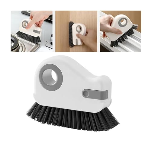 2 in 1 Groove Cleaning Brush Window Track Cleaning Tools, 2024 New Multifunctional Hard Bristle Crevice Cleaning Brush with Hidden Scraper, for Sliding Door Track Window Sill Deck Crevice (B-Grey) - color: B-grey