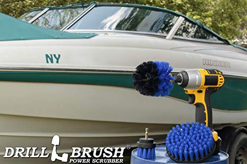 Kayak - Cleaning Supplies - Drill Brush - Boat Accessories - Hull, Deck, Fiberglass, Gel Coat, Carpet, Seats - Spin Brush Kit - Pond Scum, Oily Residue, Weeds, Barnacles, Oxidation - Canoe