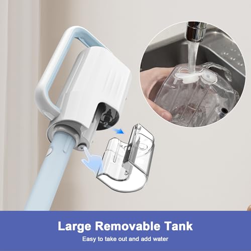 Steam Cleaner, 6 in1 Rotated Steam Mop Cleaner with 2 Modes, 2 Microfiber Pads, 400ML Removable Tank, 23FT Power Cable, Detachable Steam Mops for Floor, Laminate Floor, Tiles Cleaning (Denim Blue) - color: Denim Blue