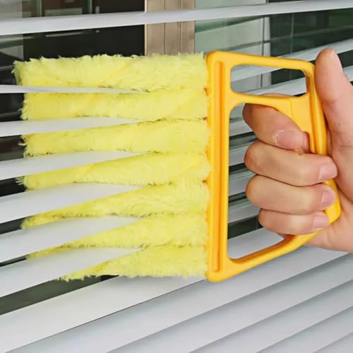 Washable Blind Cleaner Duster Tool, Removable Shutter Cleaner Brush with 7 Slat, Handheld Brush for Air Conditioner Blinds Dust Dirt