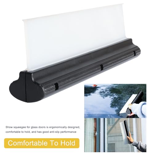 Car Squeegee,12 inch Silicone Automotive Water Wiper for Drying,Flexible Auto T-Bar Water Blade for Car,Windshield,Glass,Window,Bathroom (Black) - color: Black