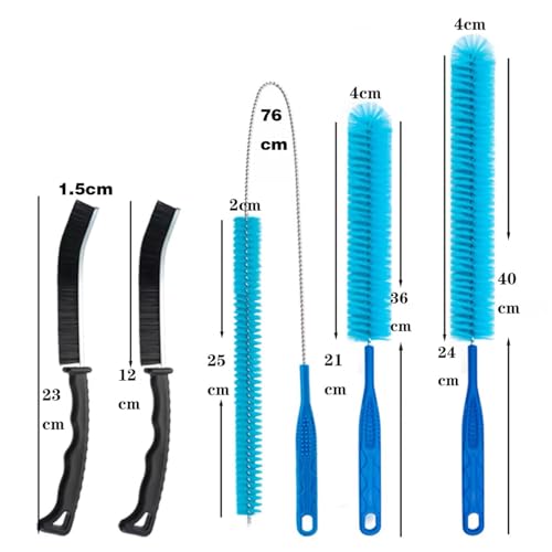 5Pcs Dryer Vent Cleaner Kit Dryer lint Brush Dryer Cleaning Brush Vent Cleaner, Drain Snake, pet Hair Remover Tool for Laundry Drains (30inch)