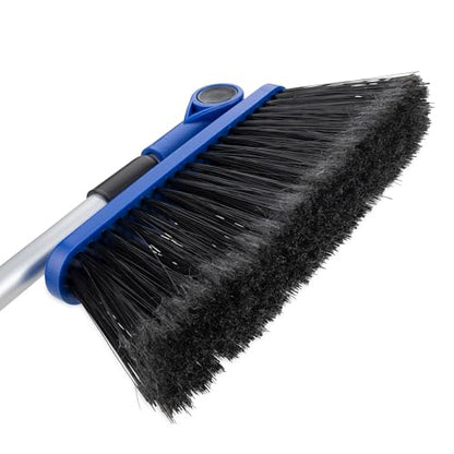 Camco Adjustable Broom and Dustpan - Portable & Compact Full Size Broom - Adjusts from 24-52 Inches, Ideal for RV, Marine, and Home Use (43623-A)