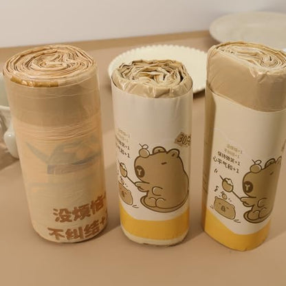 50Pcs/Roll Cartoon Drawstring Garbage Bag Large Capacity Handheld Thickened Trash Bag