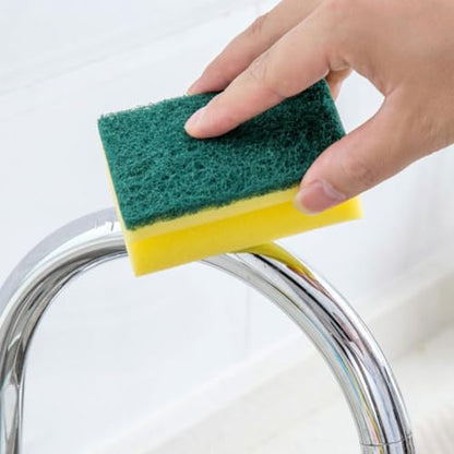 Unomor 10pcs Non-Scratch Scrub Scouring Sponge Pads for Dish Washing, Eco-Friendly Kitchen Cleaning Sponges Bulk Pack, Sturdy Pot Scrubber Suitable for Household Use