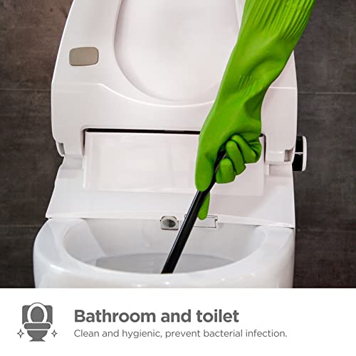 Dishwashing gloves 2 Pairs for kitchen,Rubber cleaning gloves,Long dish gloves reuseable. - color: Green, size: Medium (Pack of 2)