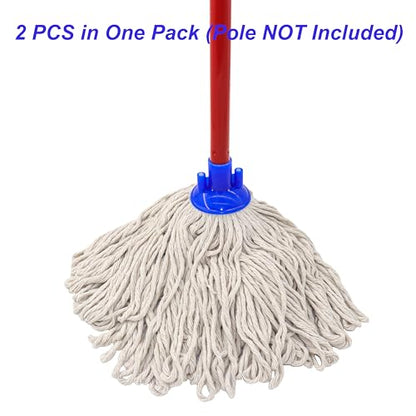 EaseYourDay Cotton String Screw on Mop Replacement Head Compatible with All Standard US Threading Pole (Acme 3/4 inch Thread) - 2 PCS