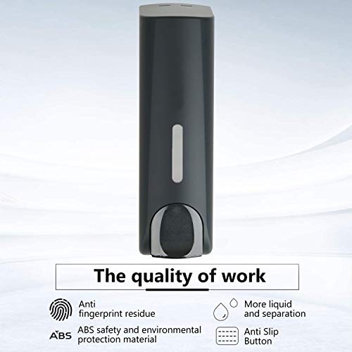 AUMIO Shampoo and Conditioner Dispenser, No Drill Wall Mounted Shower Dispenser, Black, Single Chamber, 350ml - color: Black 1 Chamber