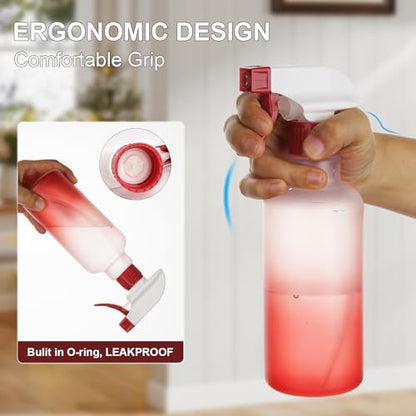 Spray Bottles Plastic Spray Bottle for Hair Mist/Stream Heavy Duty Empty Spray Bottles for Cleaning Solutions, Plants, Cooking (16.9oz-Red) - color: 16.9oz-Red