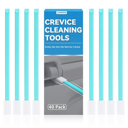 Lumkew 40pcs Crevice Cleaning Brush Tool, Disposable Toilet Brush for Toilet Seat Gaps, Crack and Crevice Cleaner Tools, Blue