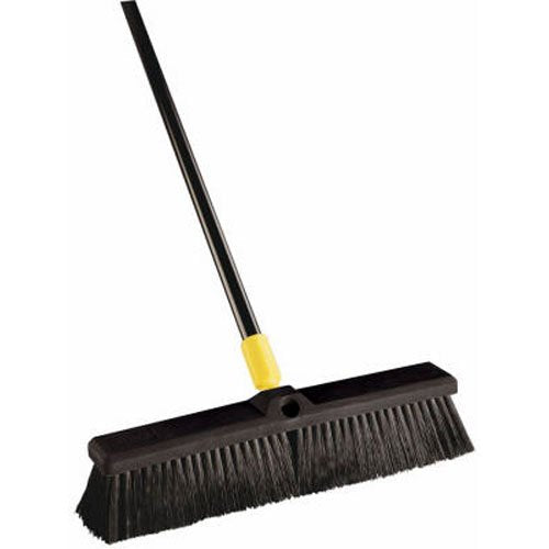 Quickie Bulldozer 18-Inch Smooth Surface Push Broom, Heavy Duty Broom, Cleaning Sweeping Indoor and Outdoor Use - size: 18 Inch, style: Smooth Surface