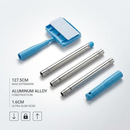 Lightweight Home Cleaning Brush Extra-Long Telescopic Adjustable Rod for Flooring Carpet Clean Household Cleaning Mop (1 Mop with 2 Sponge) - color: 1 Mop With 2 Sponge