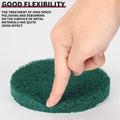 5 Inch Drill Brush Power Scouring Pads - Heavy Duty Tub and Tile Cleaner - Household Cleaning Kit Includes Drill Attachment, 5 Red, 5 Stiff Green Scrubber Pads - size: 5 Inch Set