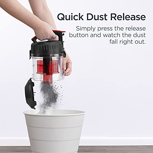 Eureka Bagless Canister Vacuum Cleaner, Lightweight Vac for Carpets and Hard Floors, Red, Whirlwind NEN110D - color: Red