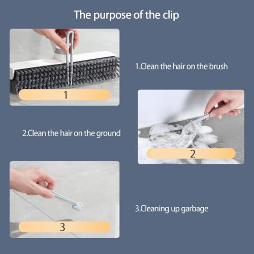 Floor Scrubbing Brush with 57" Adjustable Long Handle,3 in 1 Living Grout Brush with Squeegee,V-Shape Stiff Brush Bristle,Heavy Duty Bathroom Cleaning Brush for Tile,Deck,Patio,Wall,Garage,Kitchen,Blu - style: Blue