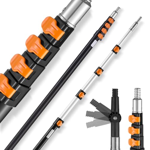 VEVOR Telescopic Extension Pole, 7-30 FT Multi-Purpose Extension Pole, Sturdy Aluminum Alloy Paint Extendable Pole with Flip-Lock Design, Telescopic Pole for Painting, Dusting and Cleaning - style: 7-30 FT