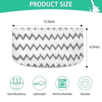 Heavy-Duty steam Mop Replacement Pads for Shark Steam Mops S1000/S1000A/S1000C/S1000WM /S1001C/S2001 Reusable Microfiber Steamer Scrub Mop Pads Washable for All Hard Floors,4pcs