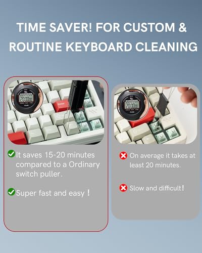 Keymatic 2-in-1 Switch Puller and Keycap Puller for Mechanical Keyboard, Key Switch with 4-Claw Grip, One-Press Eject Design for Fast & Stable Removal,Black - color: Black