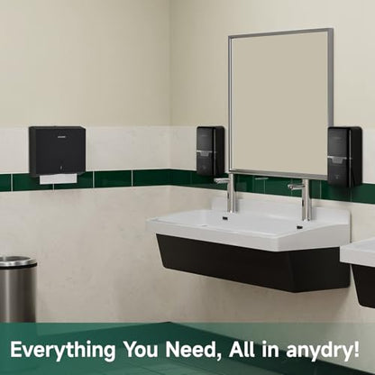 anydry Manual Liquid Soap Dispenser Wall Mount, 27oz (800 ml) Large Capacity for Commercial Bathroom - color: Black