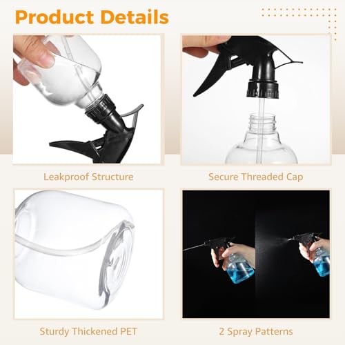 24 Pcs 8 oz Small Sprayers, Plastic Spray Bottles, Refillable Spray Bottle with Adjustable Nozzles, Leak-Proof Storage Bottles for Cleaning, Gardening, Hair Care