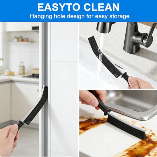 3 Pcs Crevice Cleaning Brush,Multifunctional Cleaning Brush Tool for Deep Cleaning Tight Spaces, Kitchen, Bathroom, Window Frames, Sinks, Vehicle, Faucets, Toilet,Pet Hair Removal