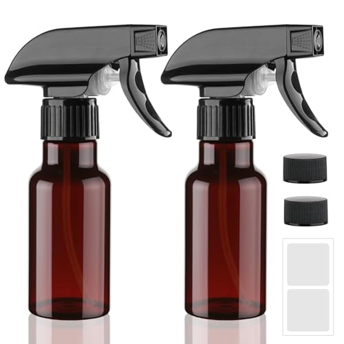 Spray Bottles 4oz/120ml Small Spray Bottle for Hair Plastic Mist/Stream Spraying Heavy Duty Empty Spray Bottles for Cleaning Solutions, Plants 2 Pack - color: Brown-2