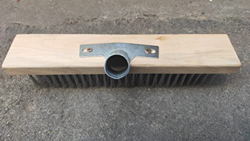 12" Heavy-Duty Rough Surface Floor Brush,Stainless Steel Wire Large Deck Scrub Brush 12" x 2.7” Removes Snow, Dirt & Grime on Drivways, Steps, Patios, Decks, Tile, Cement Without Stick (12") - size: 12"