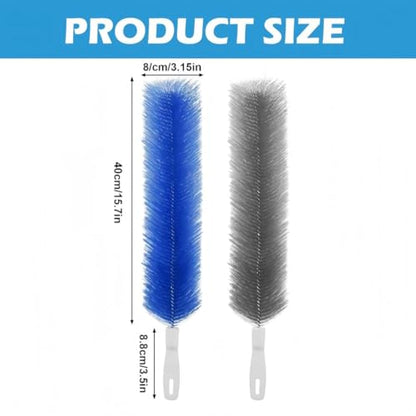 Bendable Microfiber Head, Fan Cleaner Brush Reusable Dust Remover Washable ldeal for Ceiling Fan, Air Conditioner, Dryer Vent, Car Vents and Household Surface Cleaning (Blue x 2) - color: Blue X 2