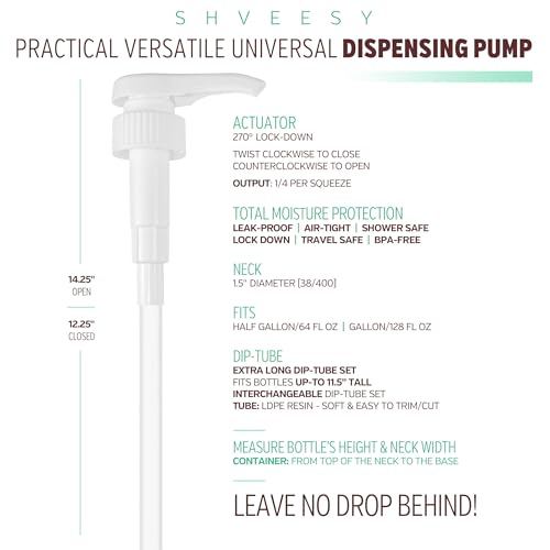 Gallon Pump Dispenser - for Plastic or Glass Bottles – Heavy-Duty Leak Proof for Commercial and Household Use - Plastic Pump for 1 Gallon Jug – Non-BPA Plastic (Pack of 4) - size: Pack of 4