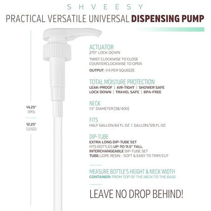 Gallon Pump Dispenser - for Plastic or Glass Bottles – Heavy-Duty Leak Proof for Commercial and Household Use - Plastic Pump for 1 Gallon Jug – Non-BPA Plastic (Pack of 4) - size: Pack of 4