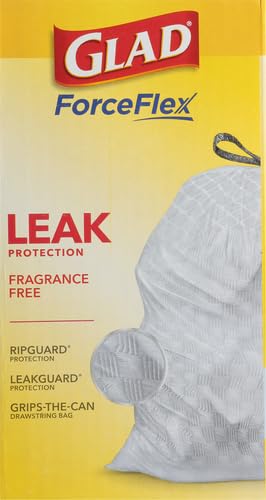 Glad ForceFlex Tall Kitchen Drawstring Trash Bags,13 Gal,Fragrance Free,110 Ct (Package May Vary),(Pack of 3) - size: 110 Count (Pack of 3)