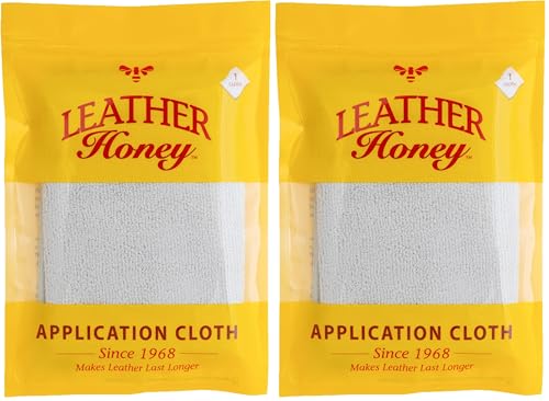 Leather Honey Lint-Free Application Cloth: Microfiber Cloth for Use with Leather Conditioner and Cleaner. Made in The USA Since 1968 (Pack of 2) - size: Small (Pack of 2)