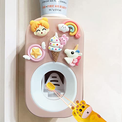 Automatic Kid Toothpaste Dispenser for Shower,Toothpaste Squeezer for Kids & Family,Wall Mounted Bathroom Decor by Mr. Thumbs (1pc,Unicorn) - color: Unicorn, size: 1pc