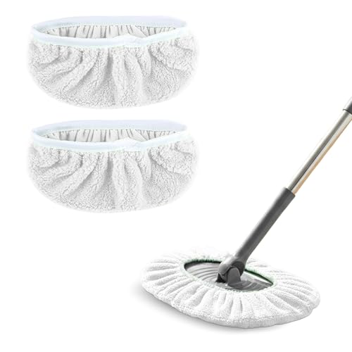 2 Pack Reusable Microfiber Mop Pads - Dry Sweeping Cloths & Wet Mopping Cloths - Washable Wet Pads Refill for Mopping Floors (Mop is not Included), White - color: White 2-pack