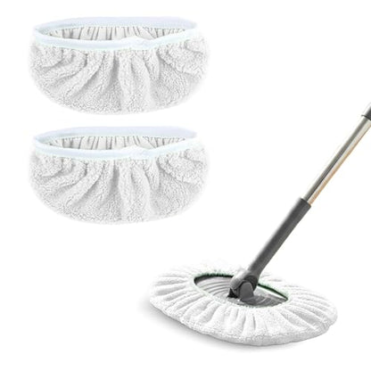 2 Pack Reusable Microfiber Mop Pads - Dry Sweeping Cloths & Wet Mopping Cloths - Washable Wet Pads Refill for Mopping Floors (Mop is not Included), White - color: White 2-pack