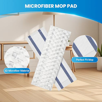 50 Pack Disposable Microfiber Cleaning Mop Pads for Bona Mop Series | Heavy Duty Disposable Sweeping Pad Replacement Refill - color: White