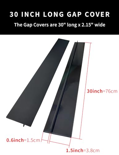 Donpearl 30 inch Black Stove Gap Covers (2 Pack), Silicone Gap Filler for Stove and Counter, Oven Edge Side Gap Guards, Kitchen Range Crumb Catcher Strips between Stovetop and Countertop - color: 30 inch Black